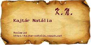 Kajtár Natália névjegykártya